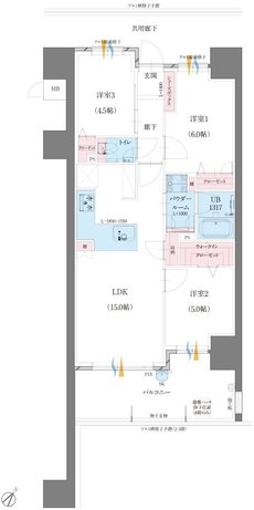 グランドパレス博多板付テラス 間取り C type