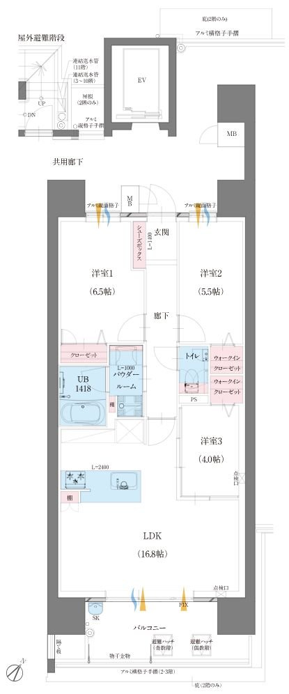 グランドパレス博多板付テラス 間取り B type