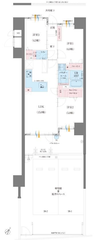 グランドパレス博多板付テラス 間取り C1 type