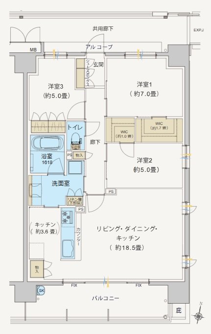 ヴェリテ鳳 間取り Dタイプ