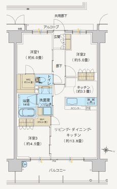 ヴェリテ鳳 間取り Hタイプ
