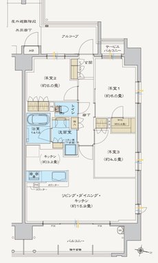 ヴェリテ鳳 間取り Iタイプ