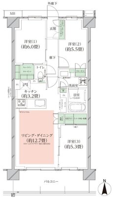 オーベルグランディオ川崎久地ヒルズ 間取り A-c TYPE