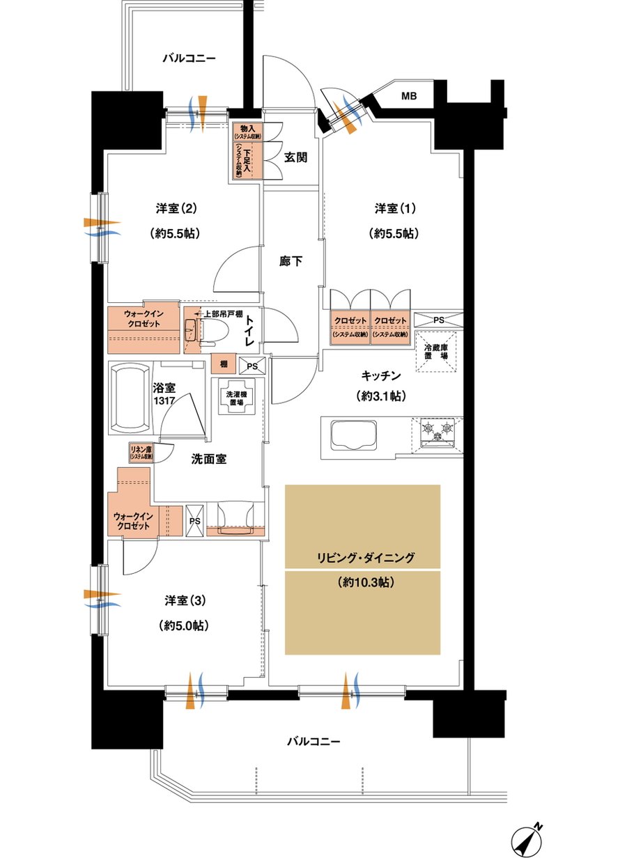 レーベン川越南大塚GENIX 間取り F TYPE