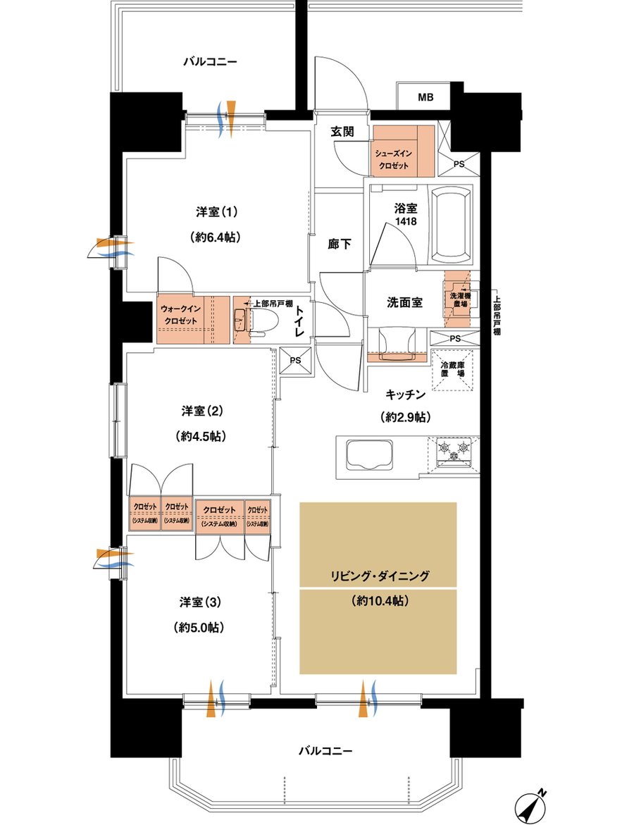 レーベン川越南大塚GENIX 間取り A TYPE