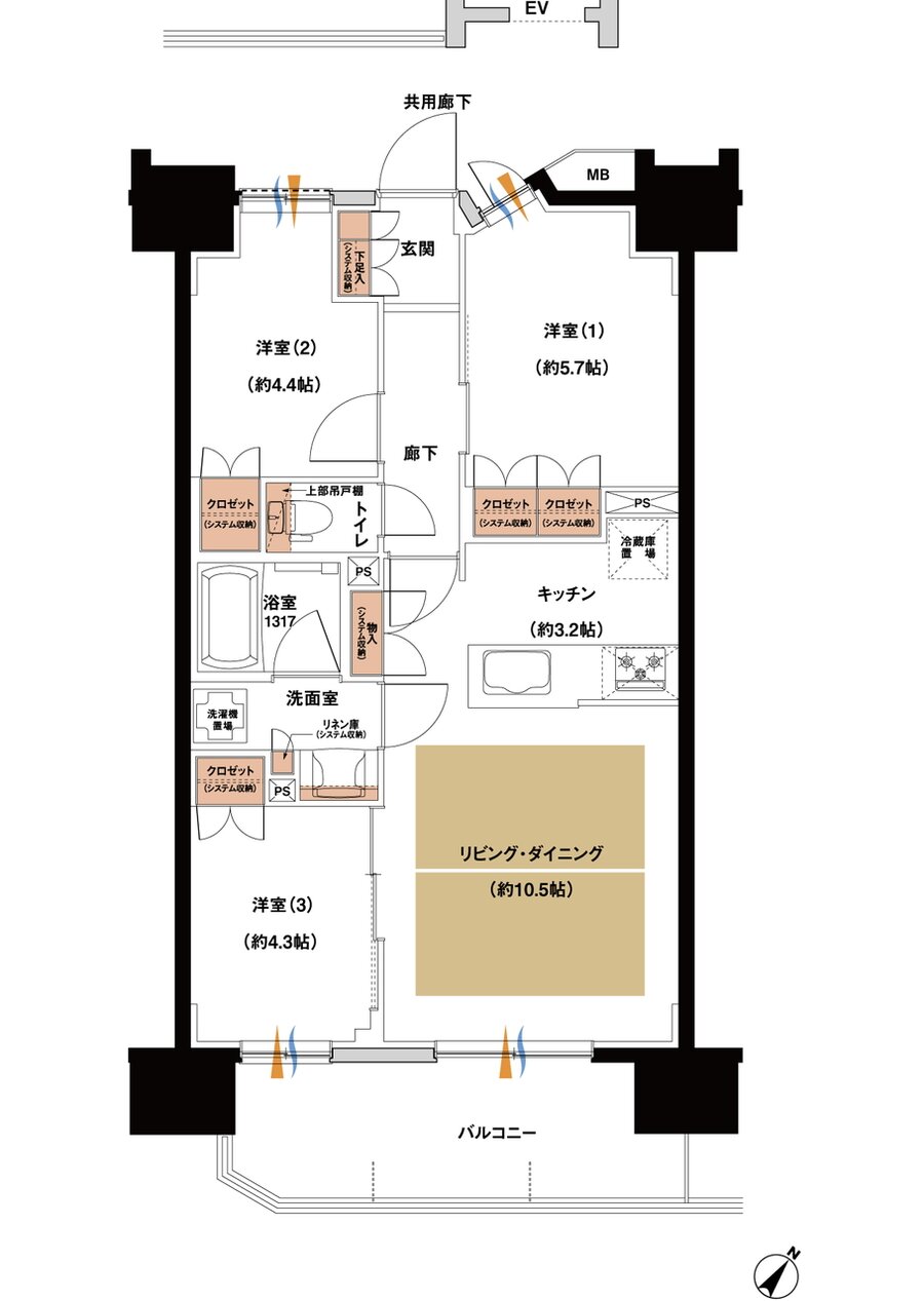 レーベン川越南大塚GENIX 間取り B TYPE