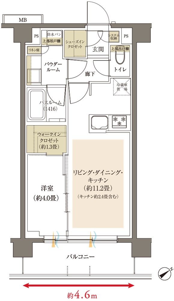 ヴェレーナブリエ港南中央 間取り B type