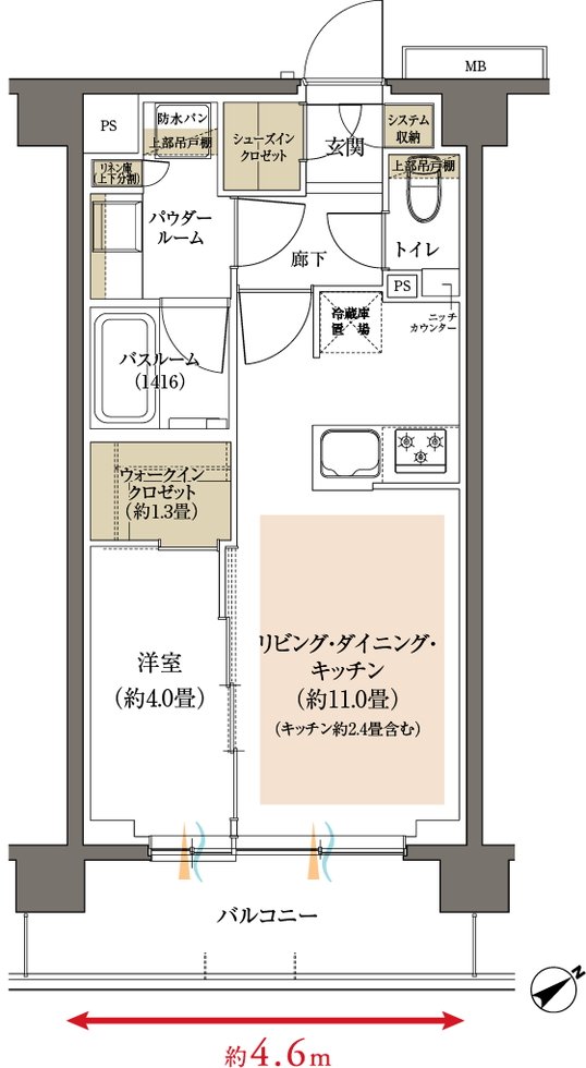 ヴェレーナブリエ港南中央 間取り D type