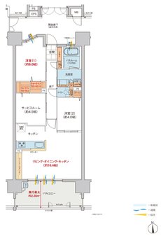 ヴェルディ・ザ・タワー福山 間取り B type(2~18階)