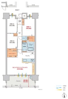 ヴェルディ・ザ・タワー福山 間取り C type(2~18階)