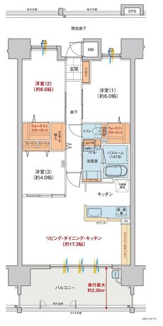 ヴェルディ・ザ・タワー福山 間取り D type menu2(2~18階)