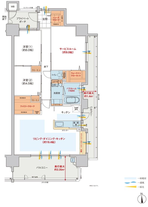 ヴェルディ・ザ・タワー福山 間取り F type(2~18階)
