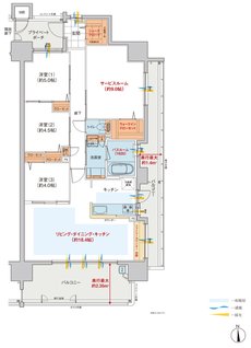 ヴェルディ・ザ・タワー福山 間取り F type menu2(2~18階)