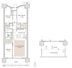 パークホームズLaLa名古屋みなとアクルス シーズンズ 間取り S1-73H1/S1-73H1gタイプ