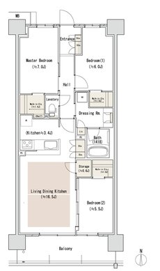 パークホームズLaLa名古屋みなとアクルス シーズンズ 間取り S1-80J1タイプ