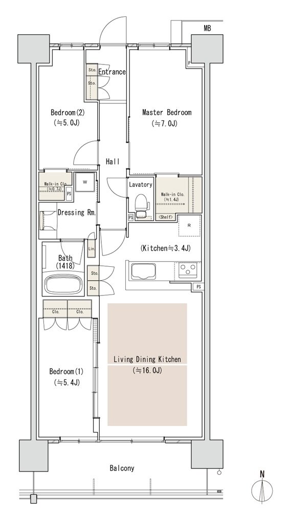 パークホームズLaLa名古屋みなとアクルス シーズンズ 間取り SI-75Iタイプ