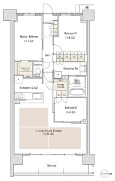 パークホームズＬａＬａ名古屋みなとアクルス　シーズンズ 間取り E-89Fタイプ