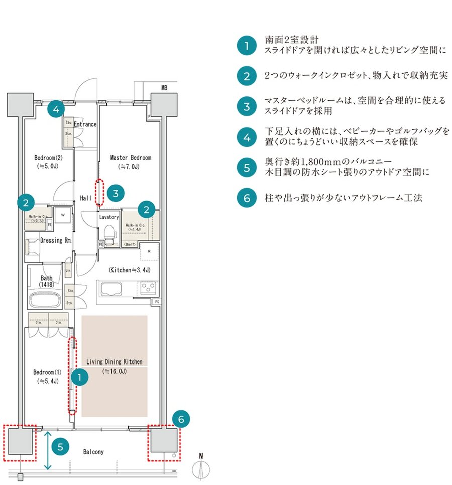 パークホームズＬａＬａ名古屋みなとアクルス　シーズンズ 間取り S1-75Iタイプ