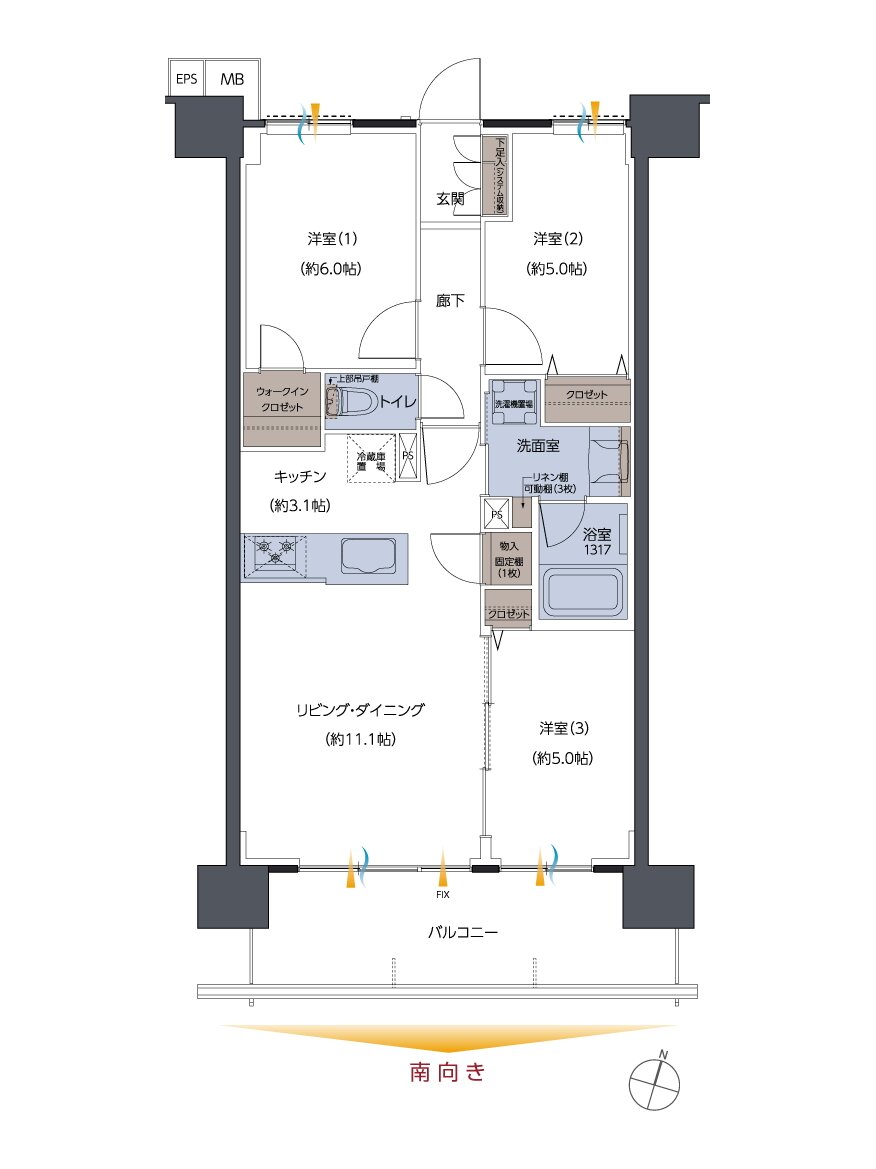 レーベン新居浜 MID COURT 間取り C type