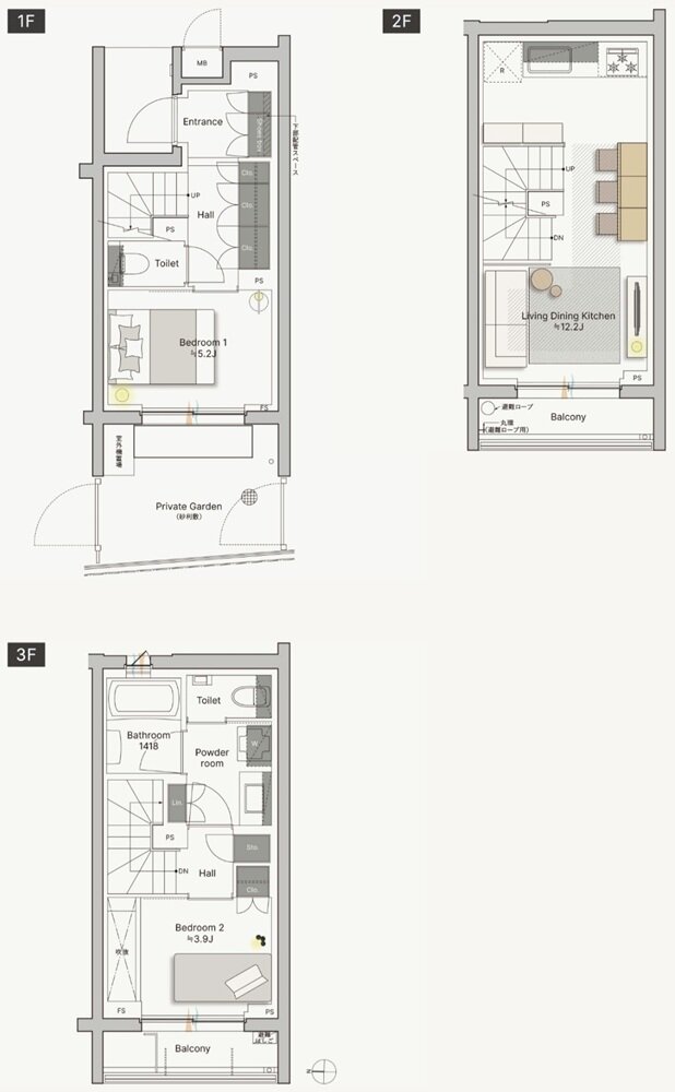 プレミスト国立ゲートレジデンス 間取り F type(112号室)