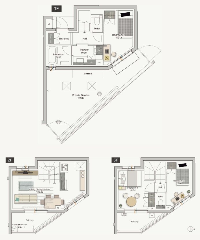プレミスト国立ゲートレジデンス 間取り K type（121号室）