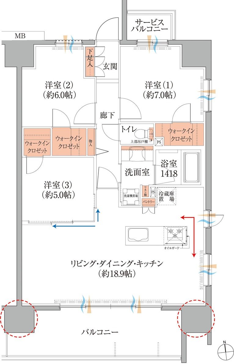 レーベン熊本練兵町 間取り A TYPE