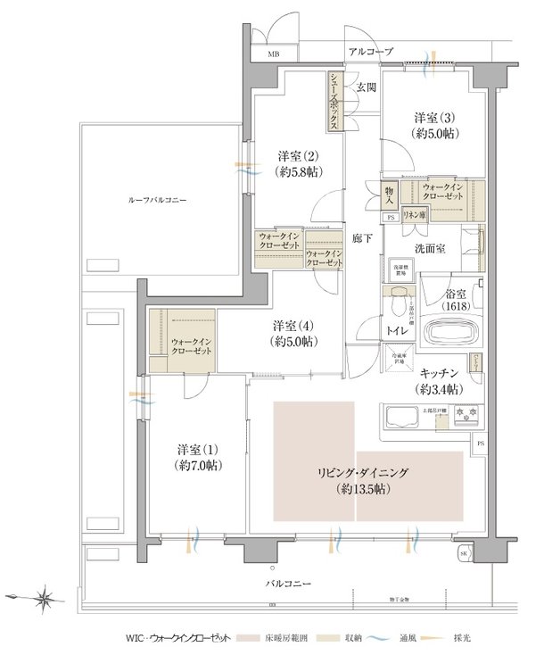 プレディア京都桂御所 間取り WF type