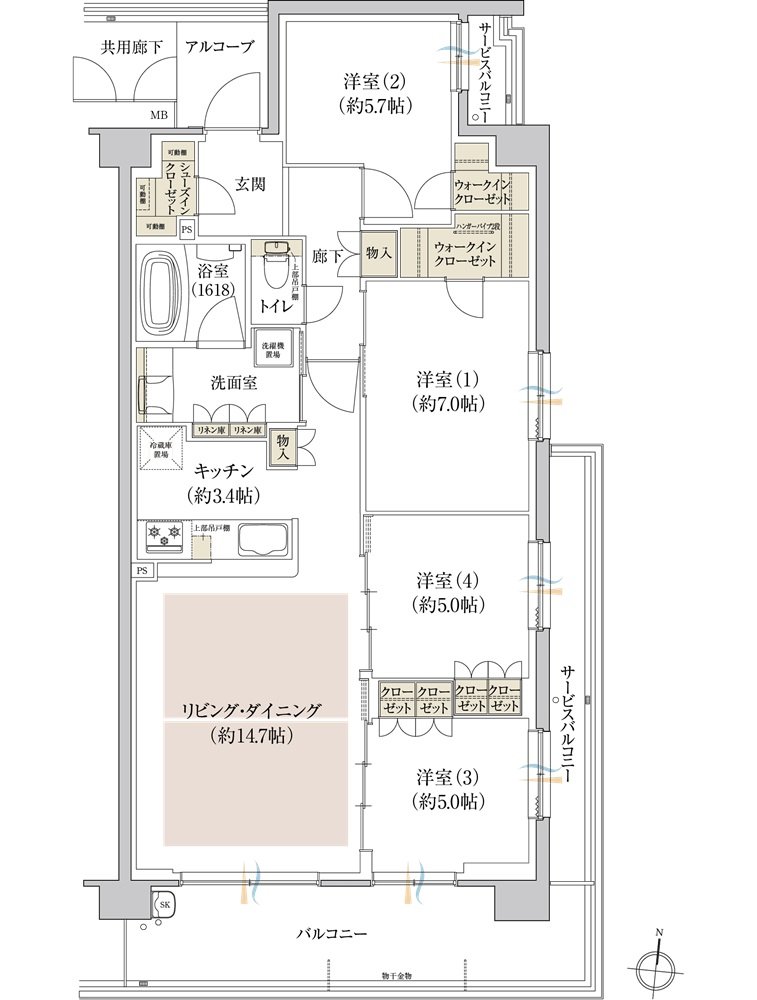 プレディア京都桂御所 間取り SM type(基本プラン)