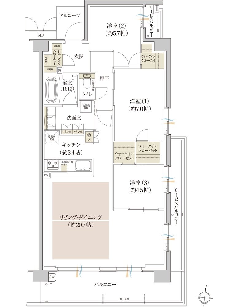 プレディア京都桂御所 間取り SM type（メニュープラン3）