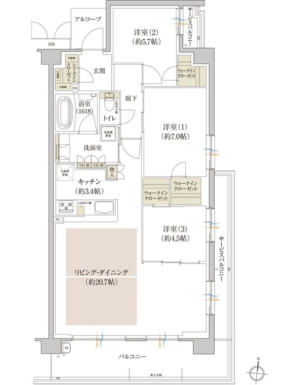 プレディア京都桂御所 間取り SM type（メニュープラン3）