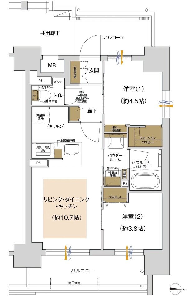 プレサンス レイズ 桜山WEST・プレサンス レイズ 桜山EAST 間取り Dタイプ（menu3）[WEST]