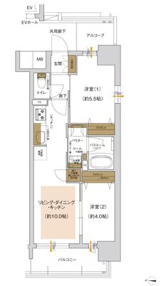 プレサンス レイズ 桜山WEST・プレサンス レイズ 桜山EAST 間取り Cタイプ [EAST]