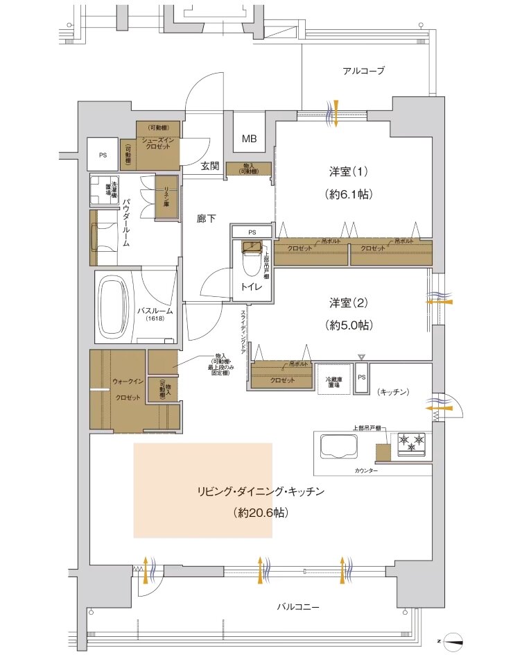 プレサンス レイズ 桜山WEST・プレサンス レイズ 桜山EAST 間取り Dタイプ（menu1）[EAST]