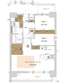 プレサンス レイズ 桜山WEST・プレサンス レイズ 桜山EAST 間取り Dタイプ（menu1）[EAST]