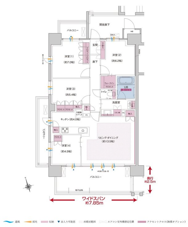 ポレスター長岡ステーションテラス 間取り A1タイプ（3～11階）