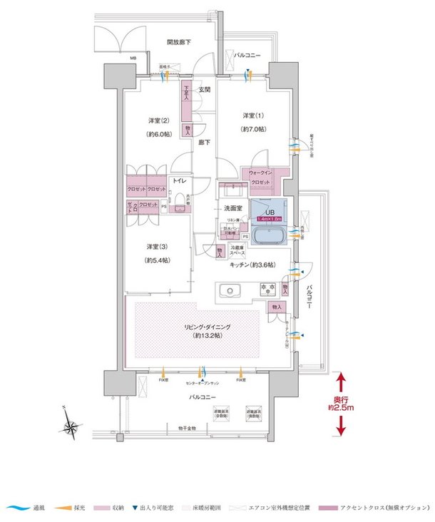 ポレスター長岡ステーションテラス 間取り D1タイプ(2~11階)