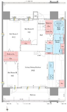 グランドパレス防府タワー 間取り E type