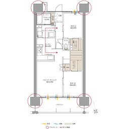 サーパス伏石中央公園南 間取り Bタイプ（メニュープラン）