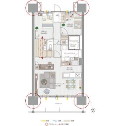 サーパス伏石中央公園南 間取り Cタイプ（メニュープラン）