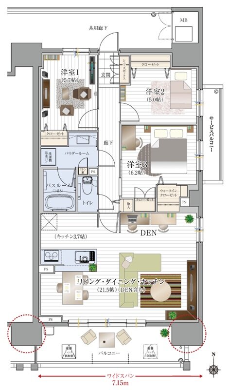 リフローレ岡崎駅SOUTH 間取り C2 type(セレクト)