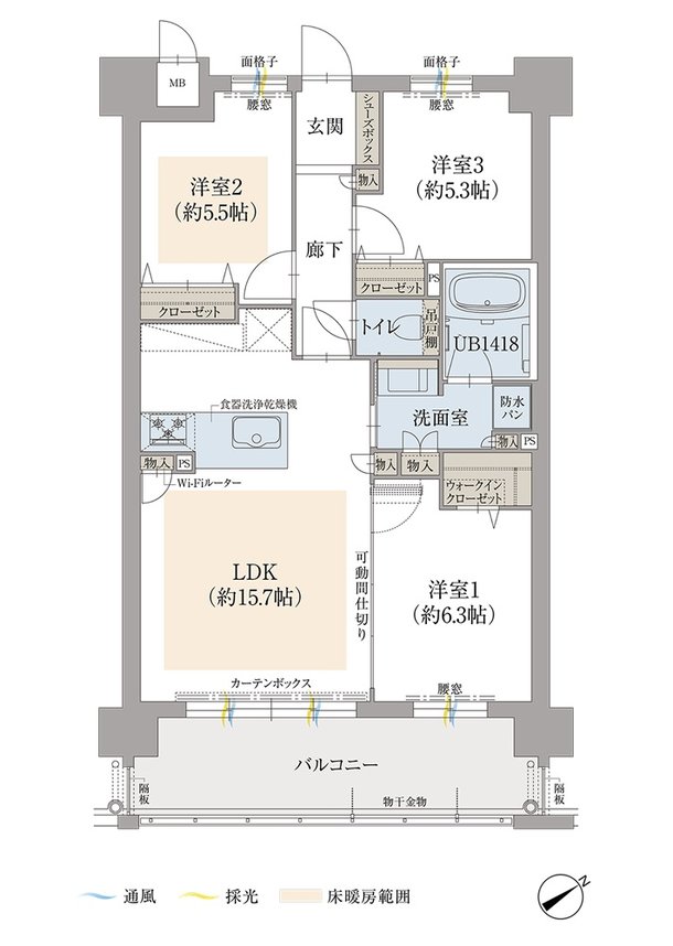 オーヴィジョン南鹿児島 間取り D TYPE