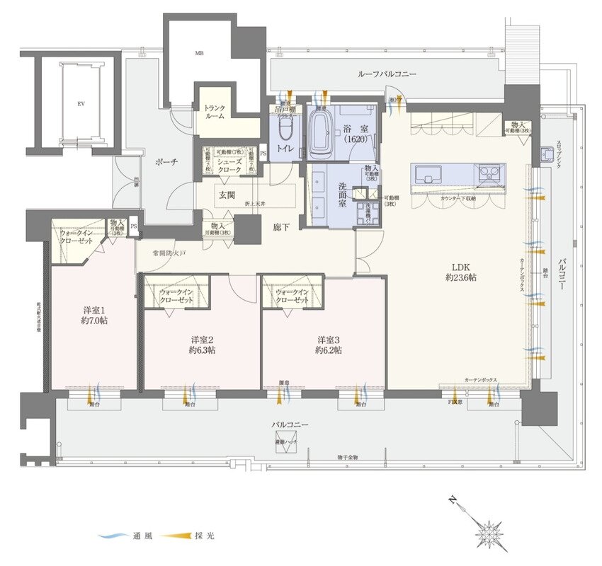 エイルマンション名島駅前 間取り Rタイプ