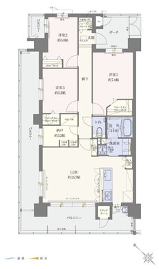 エイルマンション名島駅前 間取り A2タイプ