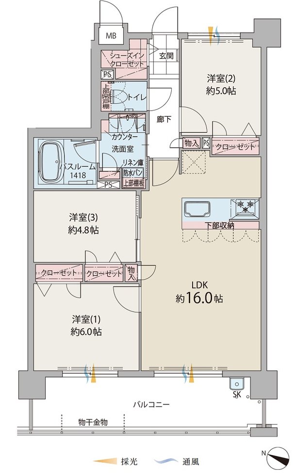 ファーネスト井尻グレイス 間取り B TYPE