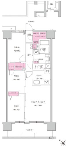 レーベン徳山 ONE LUXE 間取り Bタイプ