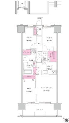 レーベン徳山 ONE LUXE 間取り Cタイプ