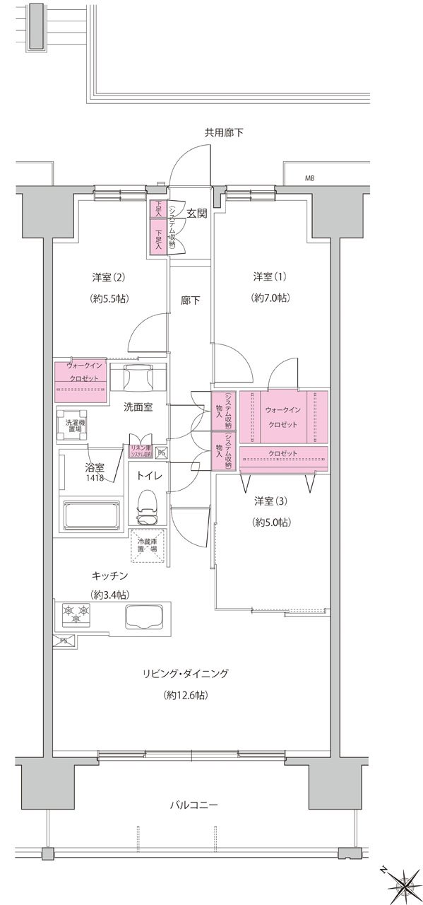 レーベン徳山 ONE LUXE 間取り Dタイプ