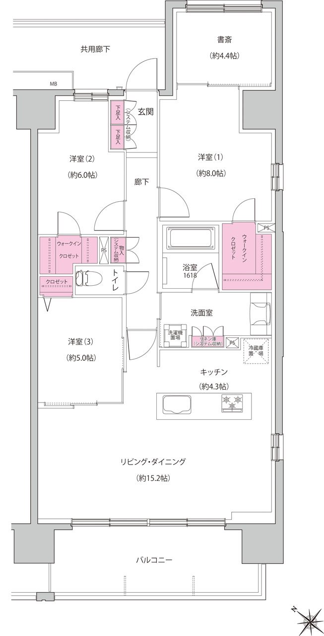 レーベン徳山 ONE LUXE 間取り Eタイプ