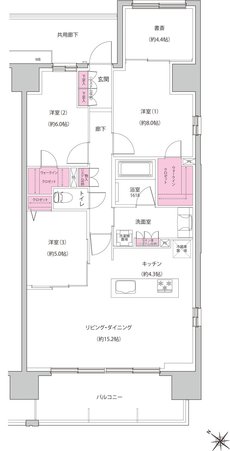 レーベン徳山 ONE LUXE 間取り Eタイプ