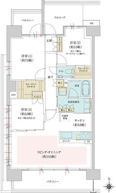 ジオ京都西院 間取り SA type